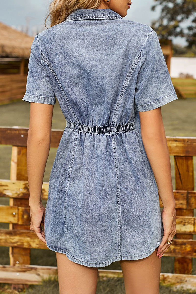 Women's Fashion Button Front Denim Dress