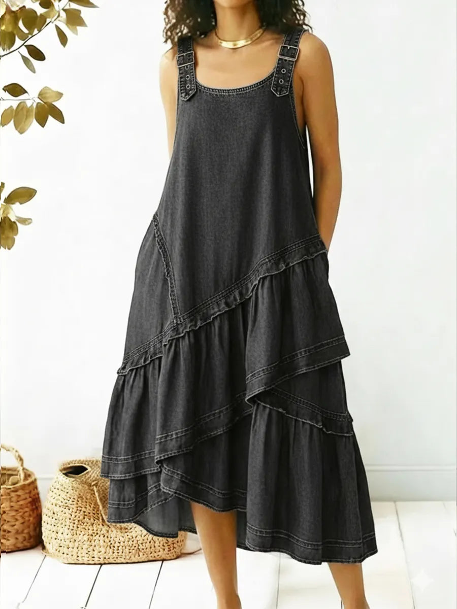 Women's Casual Sleeveless Cotton Denim Dress