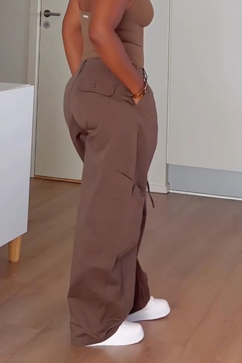 Women's Loose Casual Solid Color Wide Leg Pants