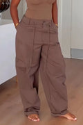 Women's Loose Casual Solid Color Wide Leg Pants