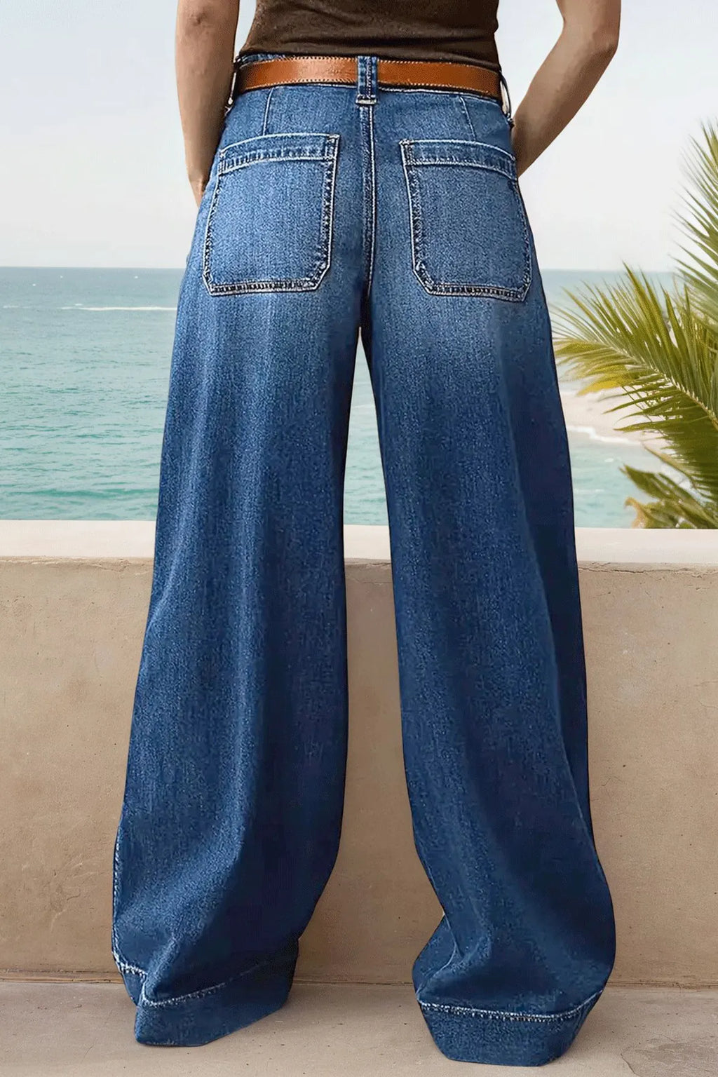 Women's Casual Straight Leg Washed Jeans