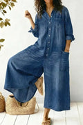 Women's Casual Comfortable Loose Denim Jumpsuit