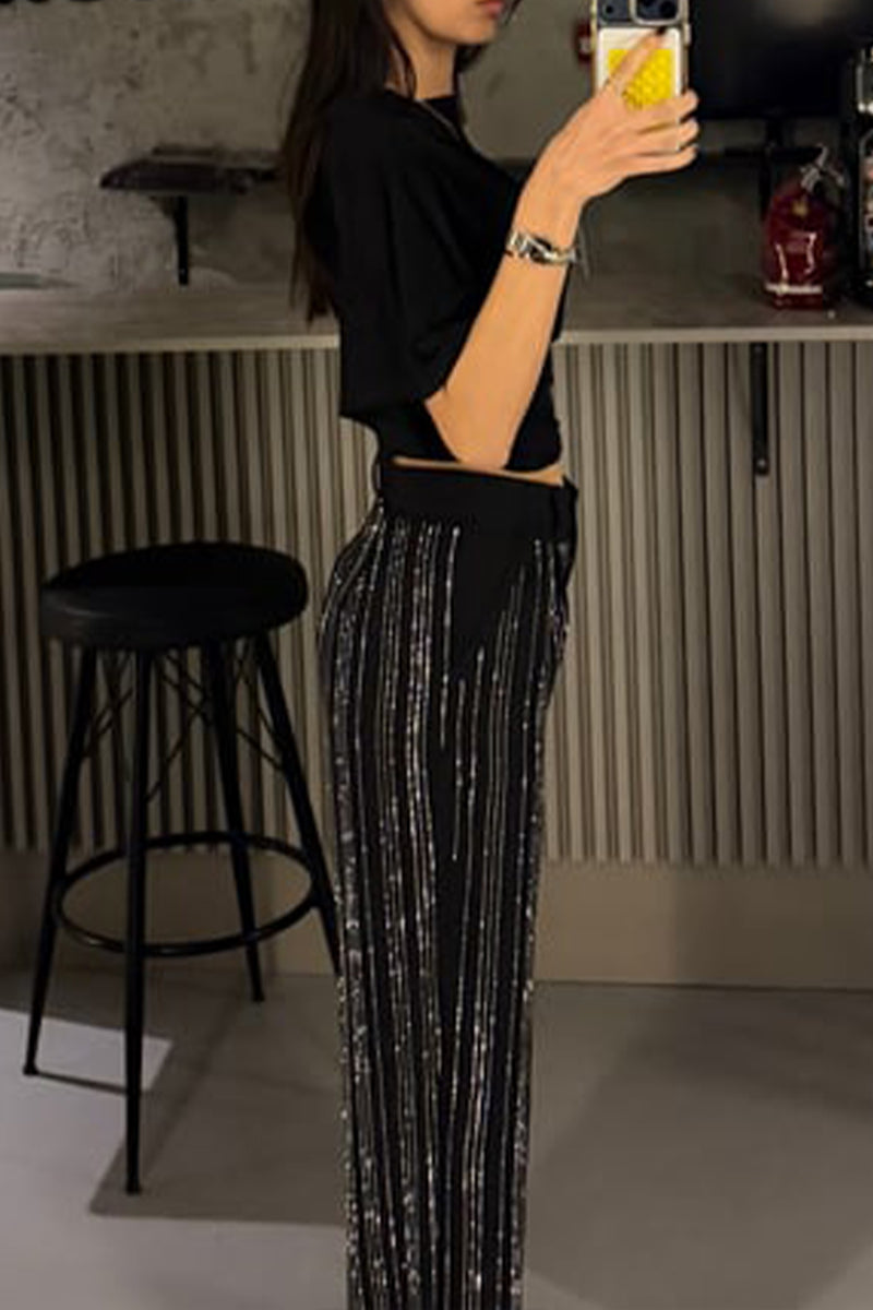 Women's Full Line Diamond Studded Casual Pants
