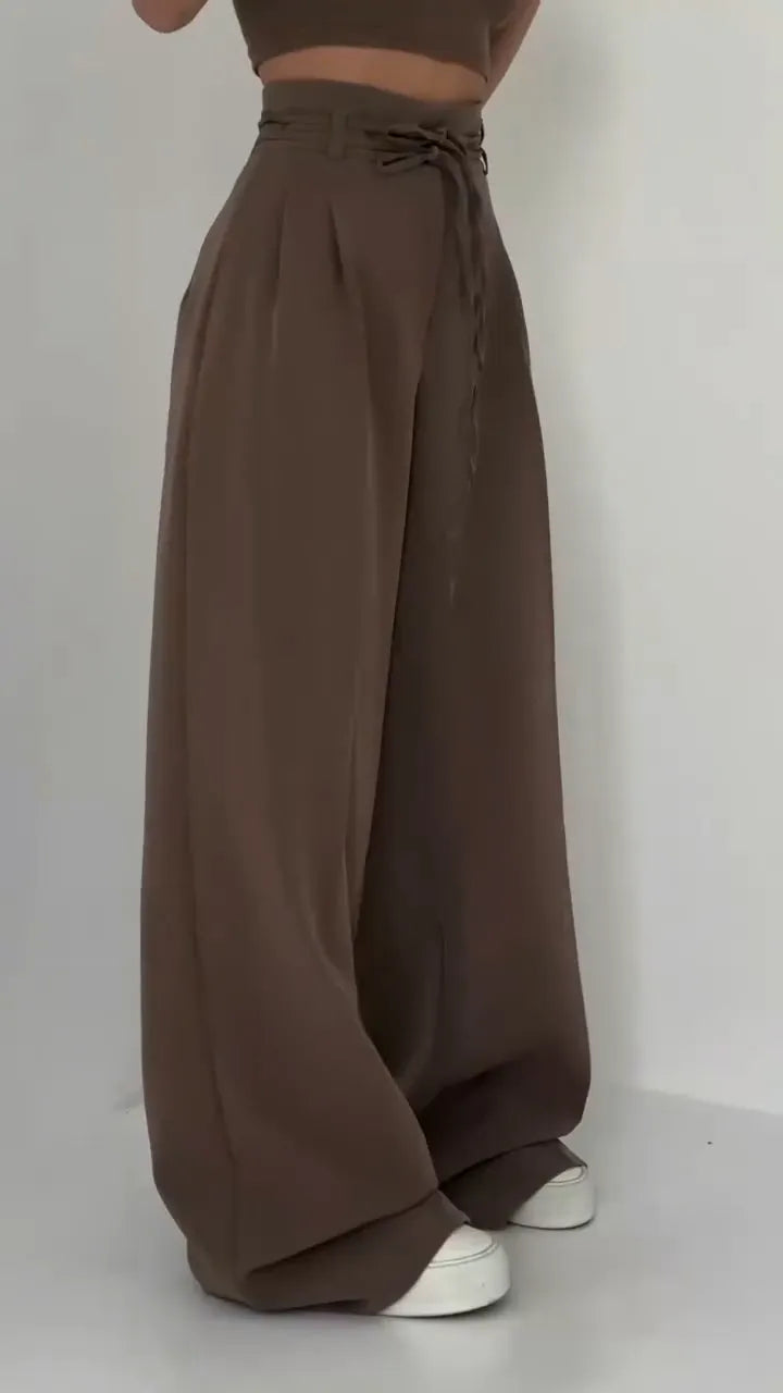 Women's Waist Belt Casual Pants
