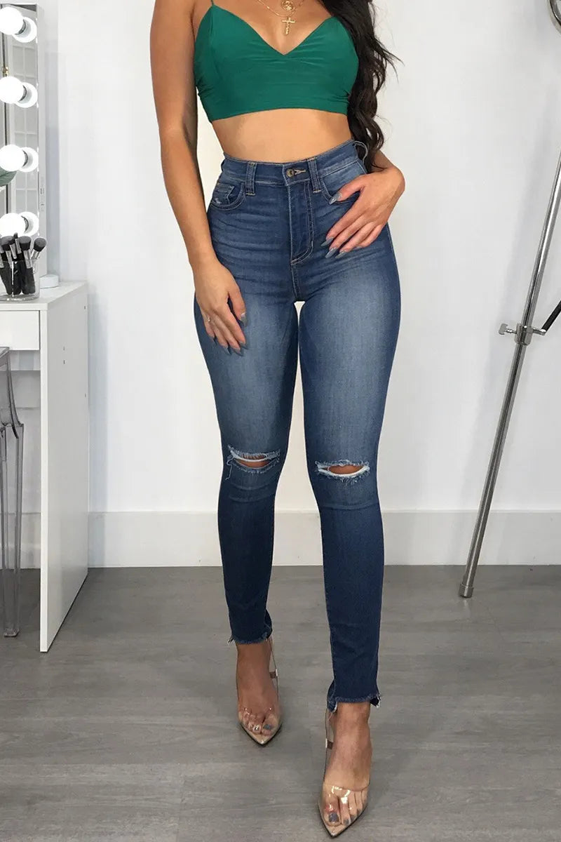 Women’s Distressed Push-Up Denim Pants
