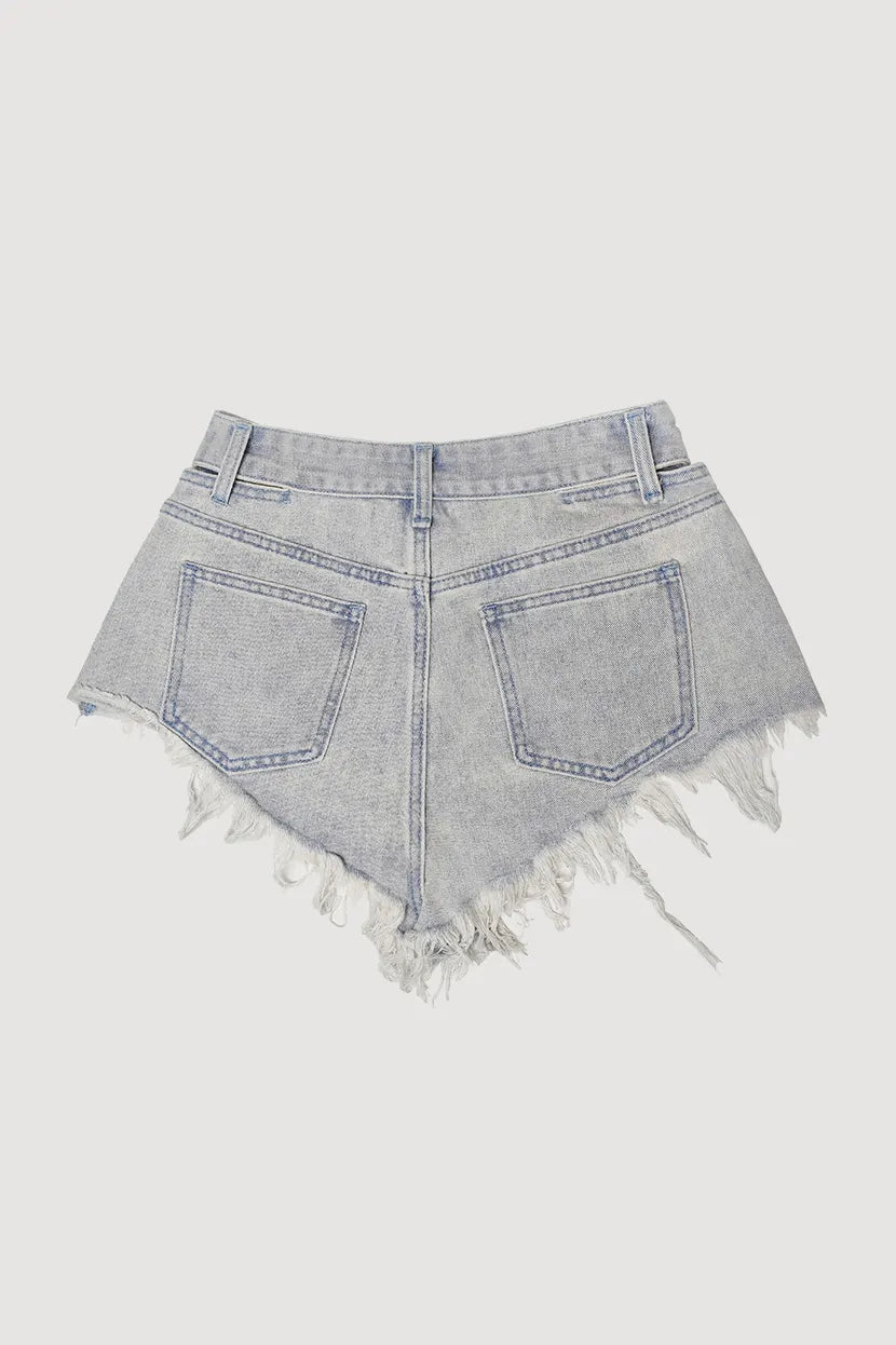 Women's Fashion Versatile Rhinestone Denim Shorts
