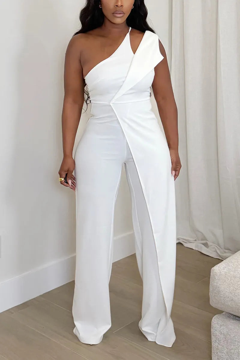 Women's Simple Casual Price Asymmetric Jumpsuit