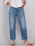 Women's Art Print Casual Denim Cotton Pants