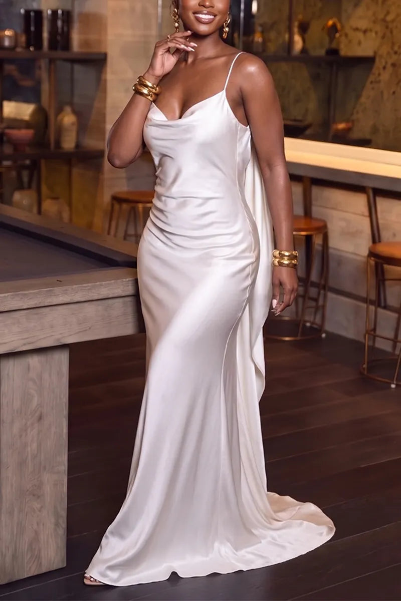 Women's Elegant Simple Backless Maxi Dress