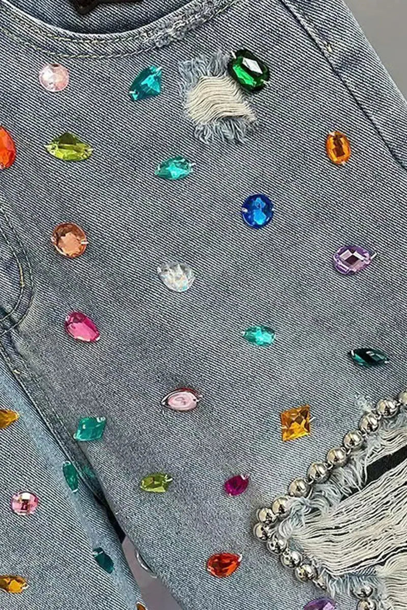 Women Fashion Trend DIY Denim Shorts