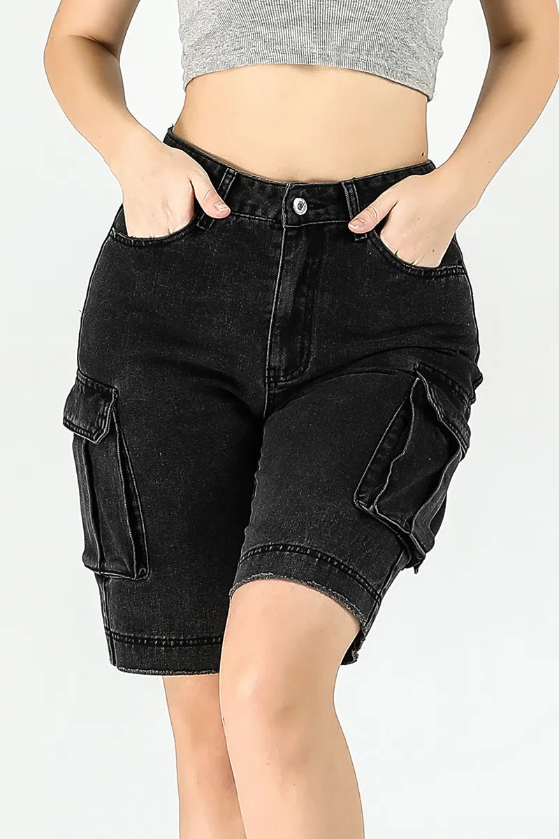 Women's Street Straight Leg Washed Denim Shorts