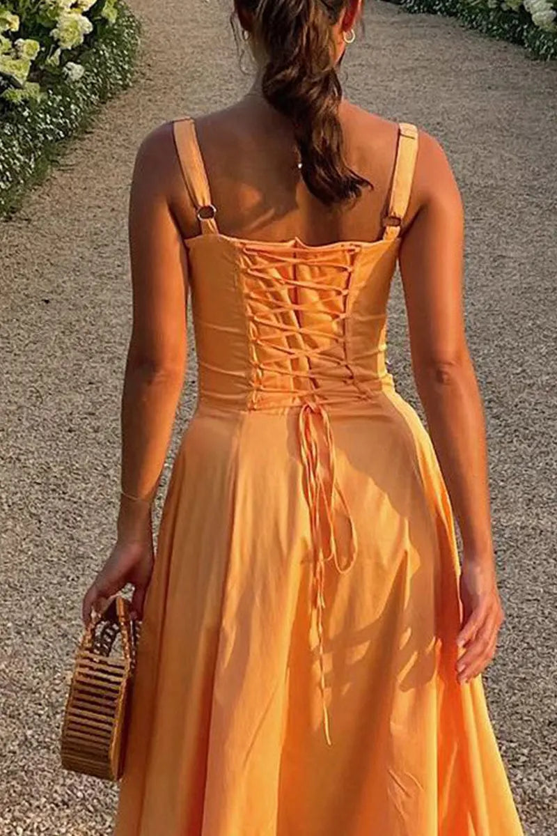 Women's Vacation Style Long Strappy Dress