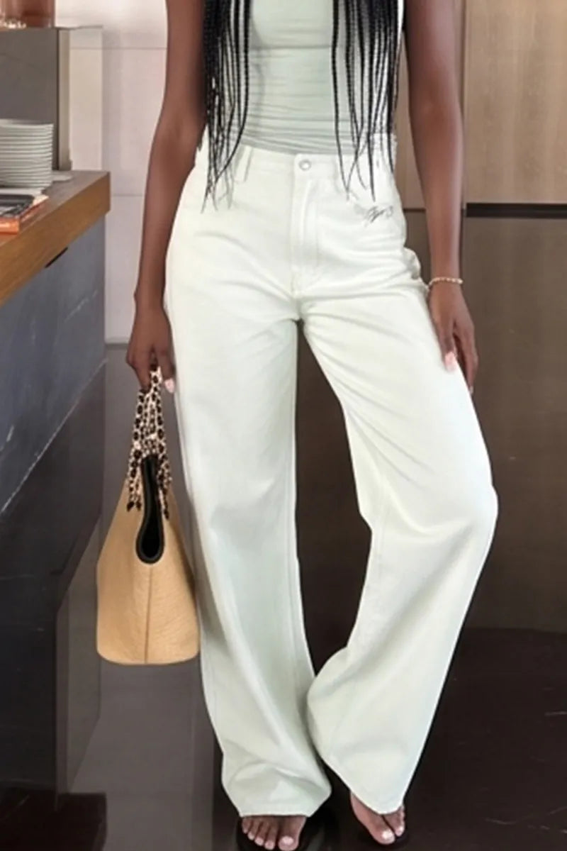 Women's Casual Loose Fit Wide Leg Jeans