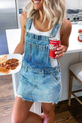 Women's Casual Adjustable Buckle Denim Strap Skirt