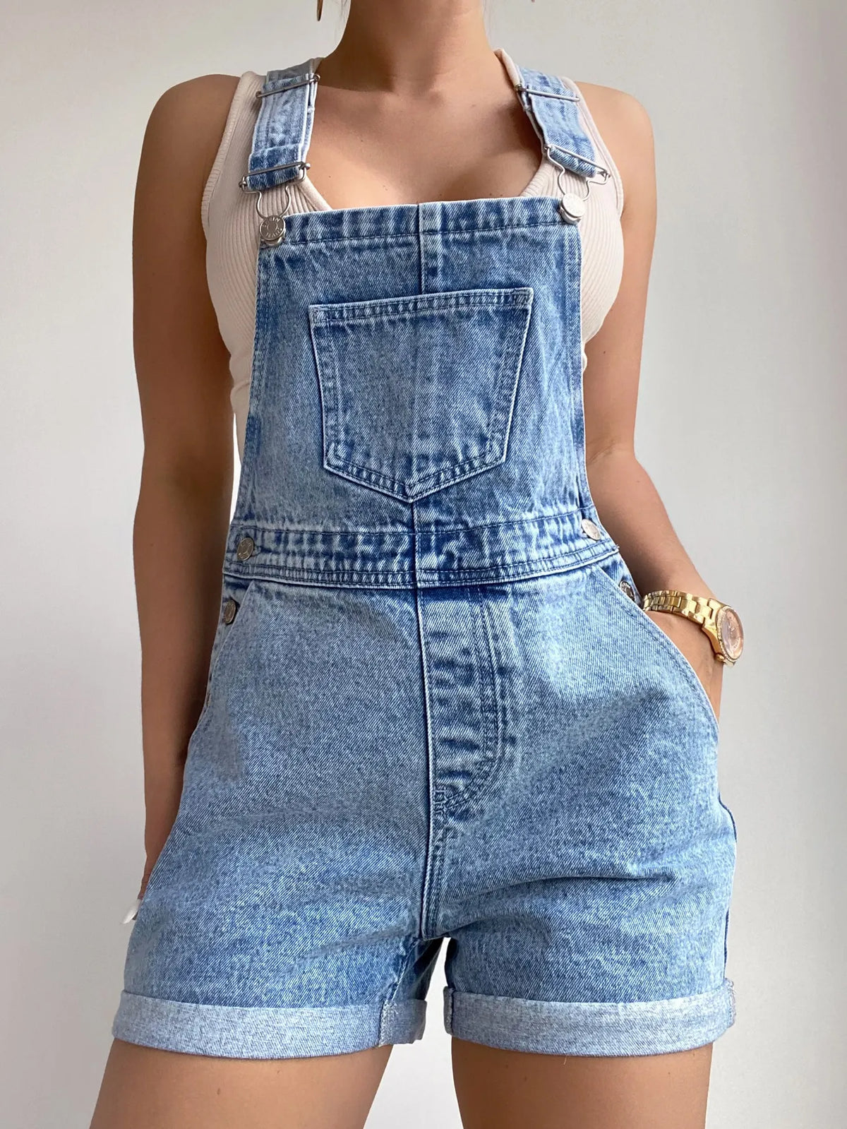 Ladies' Summer Hot Selling Casual Short Denim Overalls
