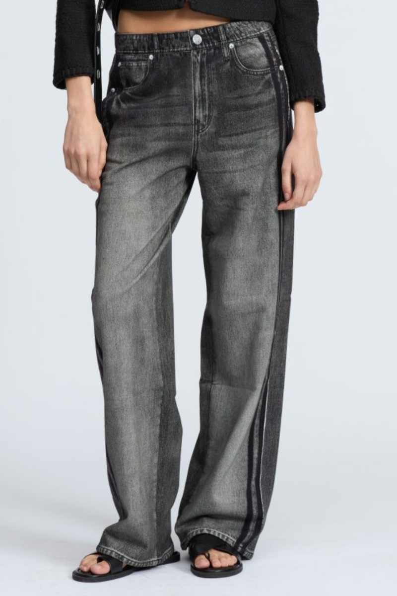 Womens Wash Vertical Pattern Casual Jeans