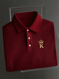 Men's Business Casual Button Short Sleeve Polo Shirt