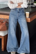 Women's Casual Loose Fit Flared Wide Leg Jeans