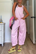 Women's Shoulder Strap Vertical Stripe Casual Jumpsuit