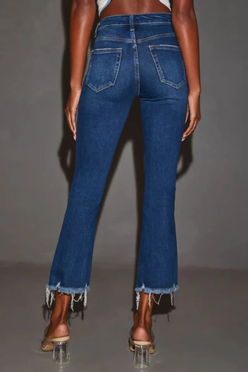 Women's Casual High-Waist Tailored Slim Jeans