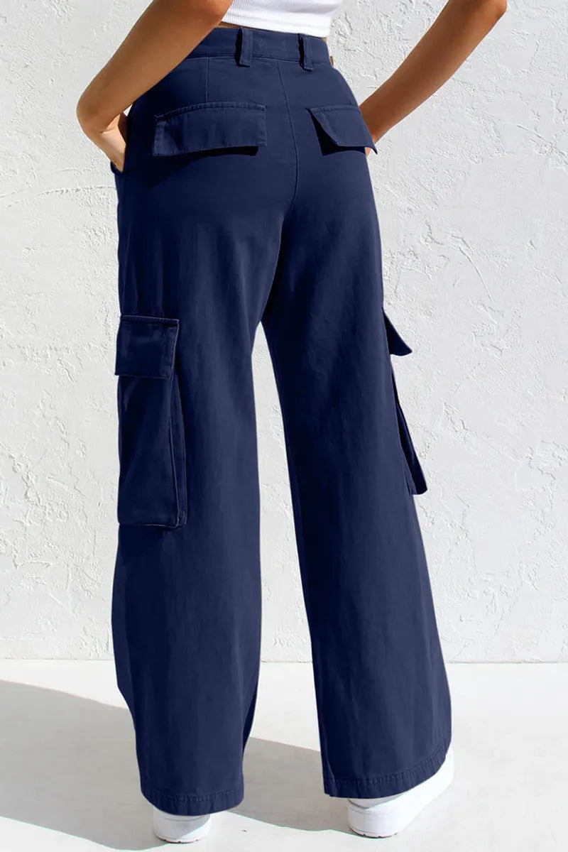 Ladies' Stylish Utility Cargo Jeans With Pockets