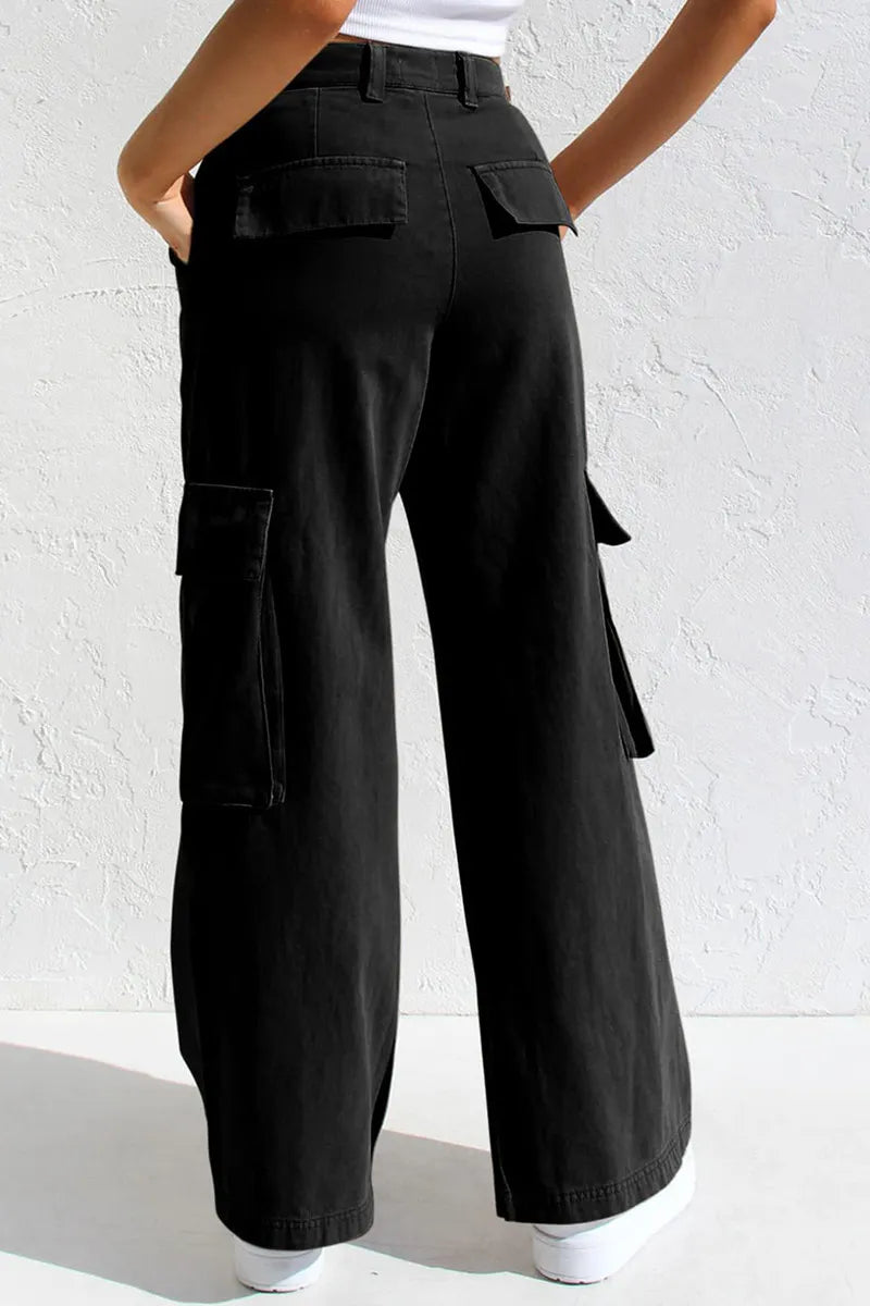 Ladies' Stylish Utility Cargo Jeans With Pockets