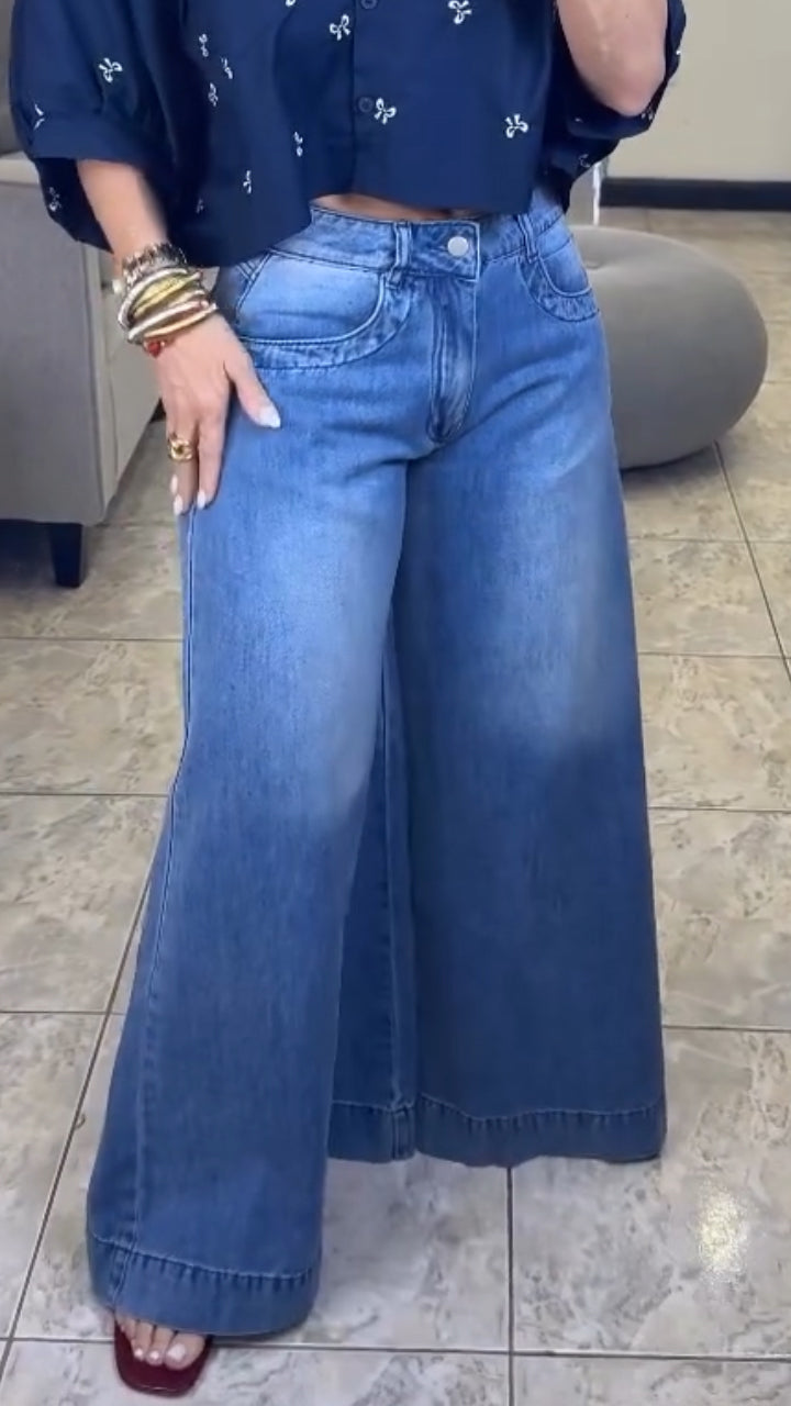 Women Washed Casual Loose Jeans