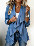 Women's Swing-collar Casual Cotton Denim Jacket