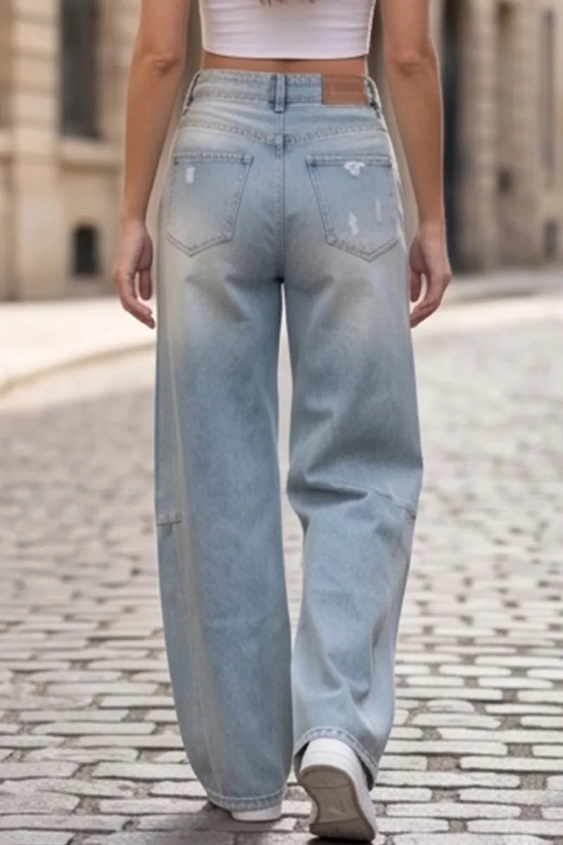 Women's Casual Loose Fit Wide Leg Jeans