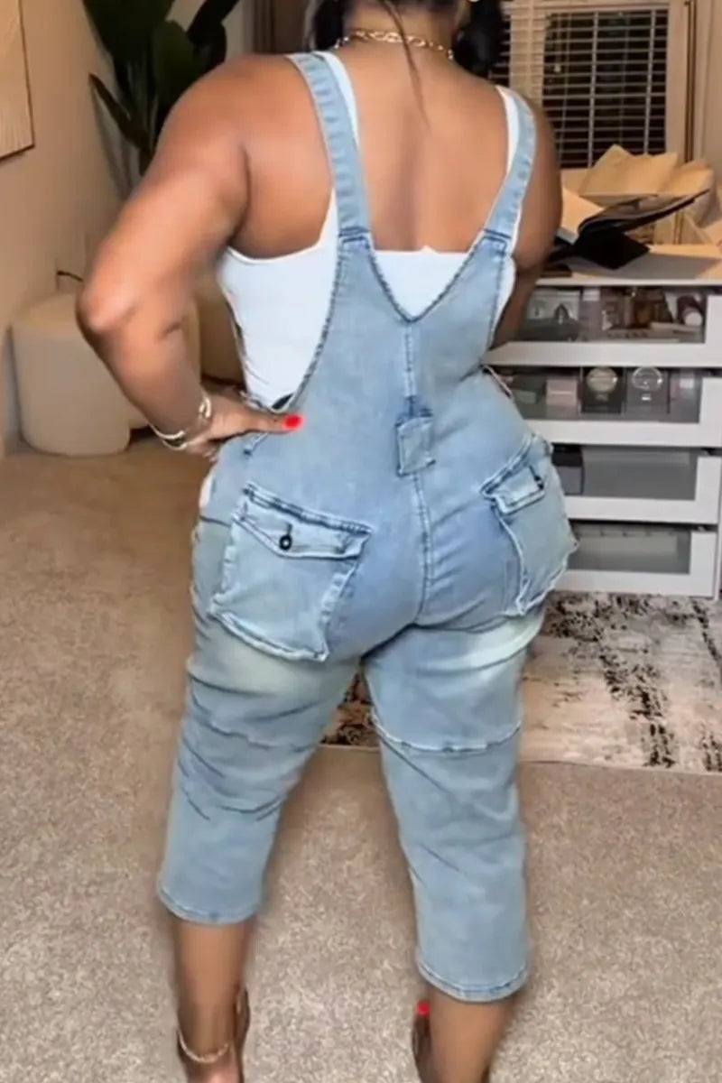Women's Casual Denim Jumpsuit
