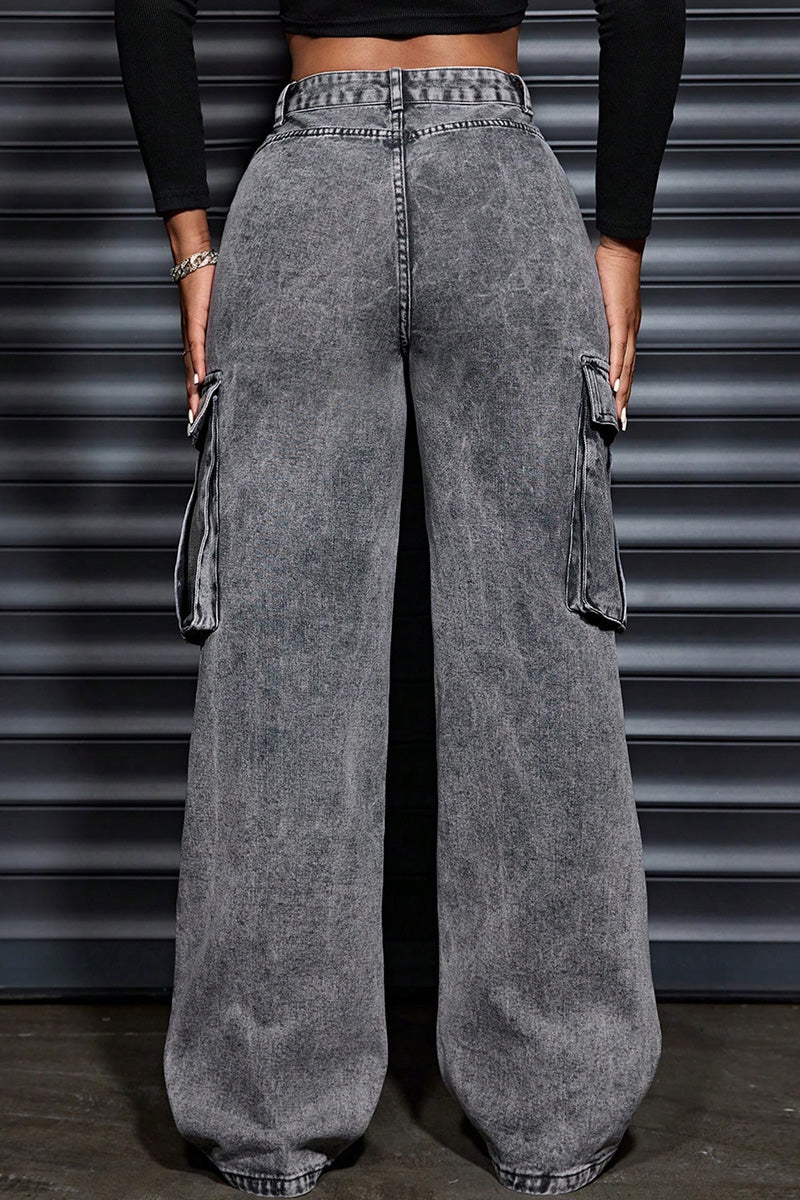 Women's Chic Street Pocket Denim Jeans