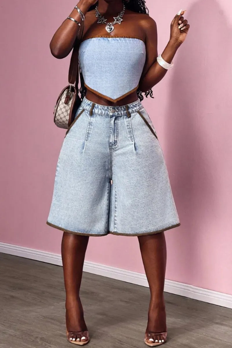 Ladies' Hot Selling Casual Washed Street Denim Shorts