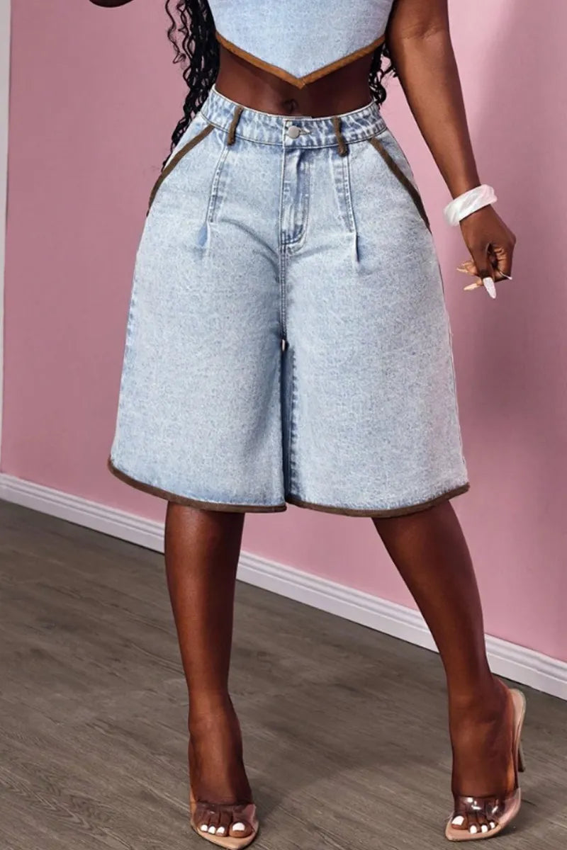 Ladies' Hot Selling Casual Washed Street Denim Shorts