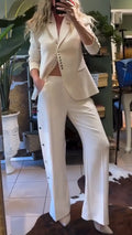 Women Collar Jacket+ Pants Temperament Commuting Suit