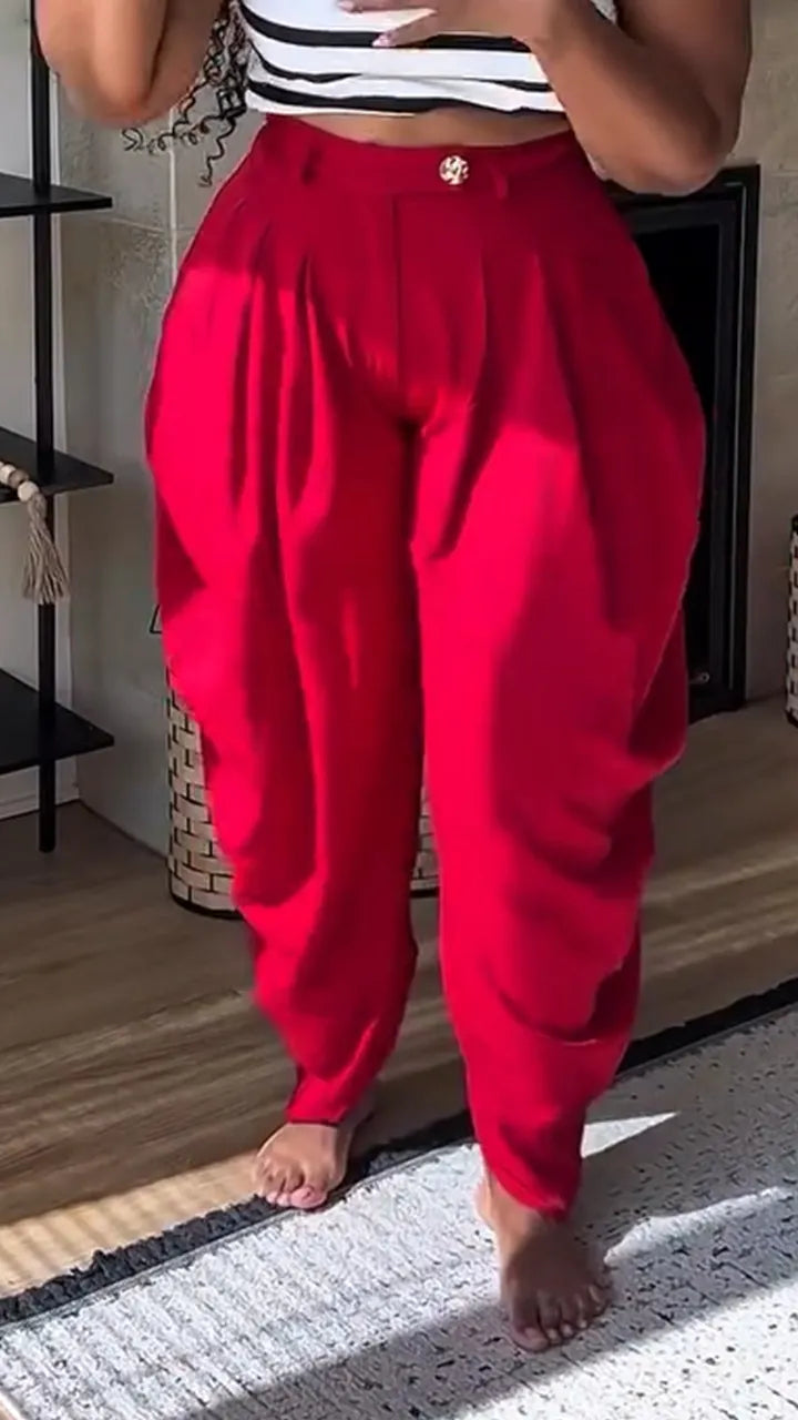 Womens Solid Color Casual Pants