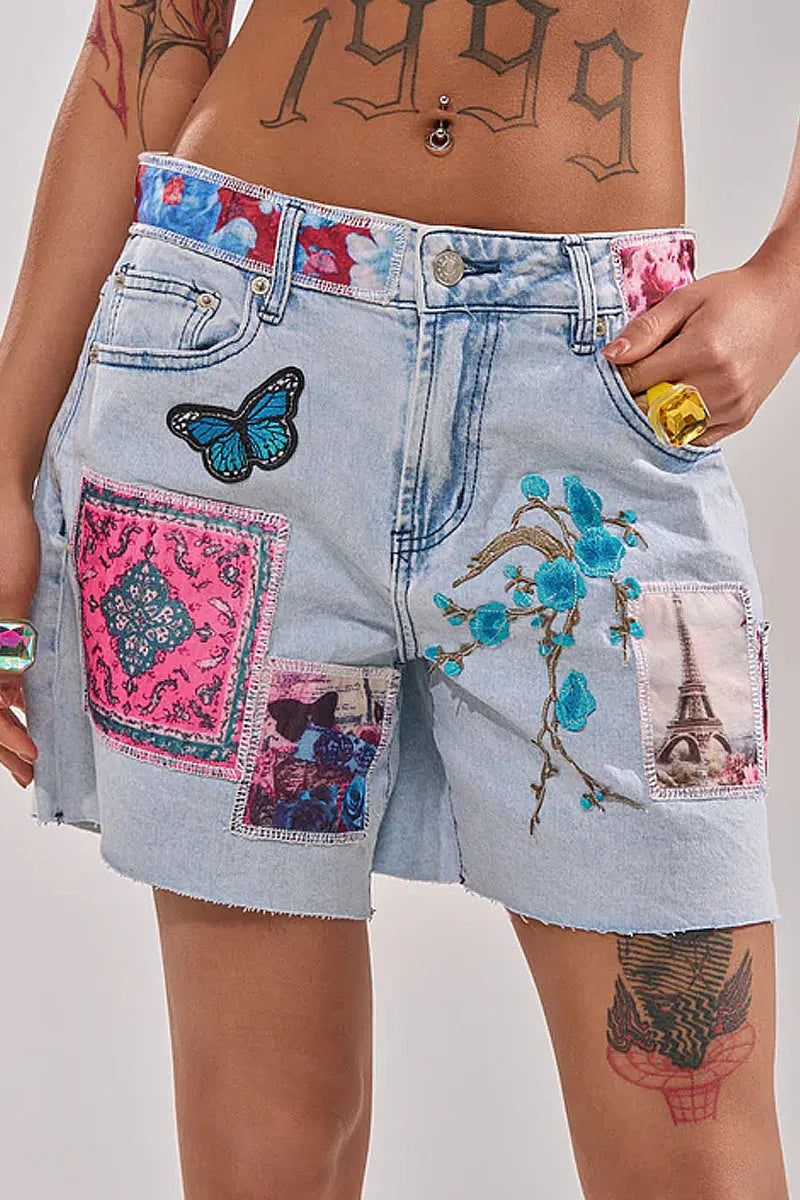 Women's Y2K Boho Embellished High Waist Denim