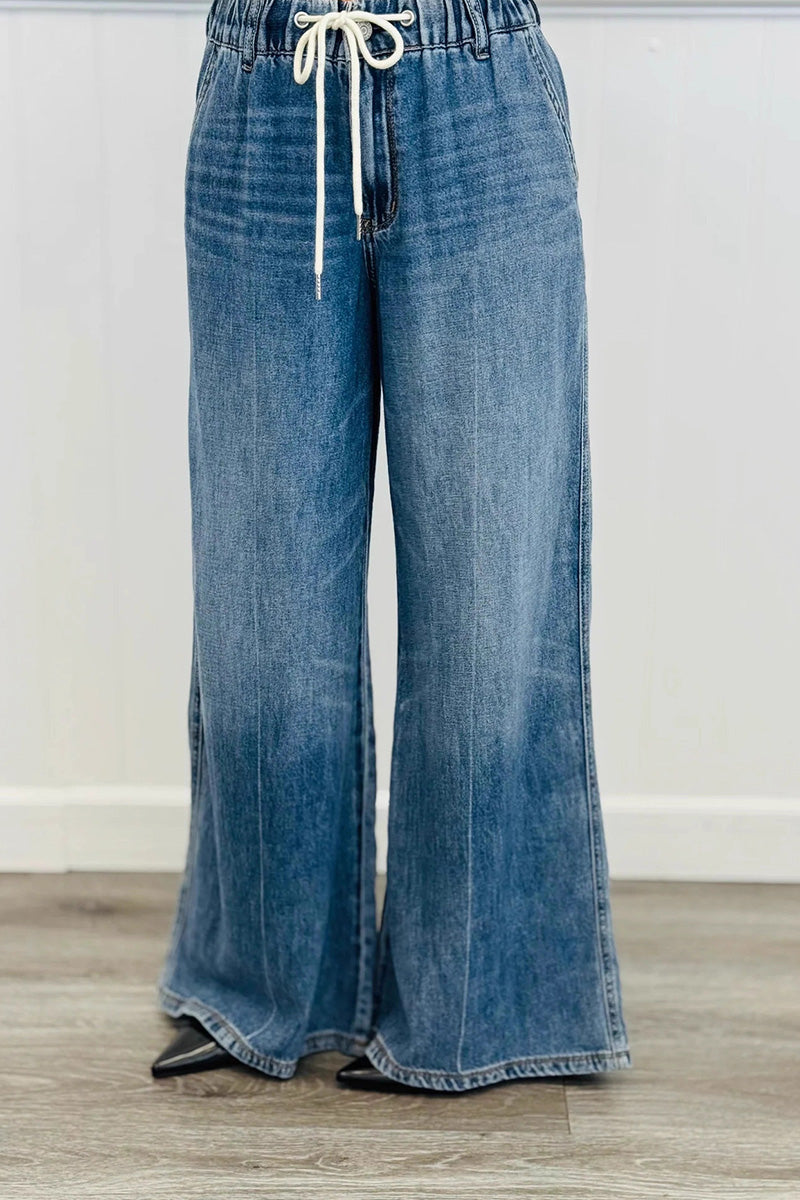 Stylish Ladies' Soft Stretch Wide-Leg Jeans