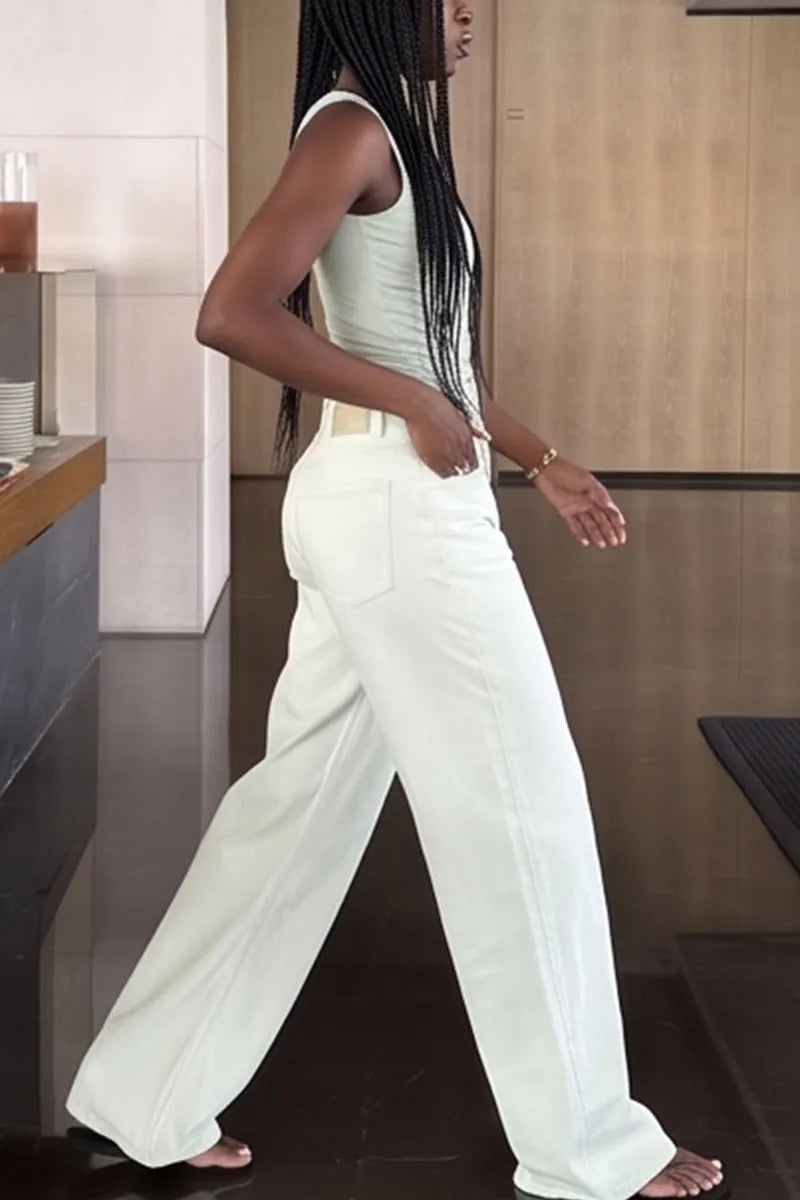 Women's Casual Loose Fit Wide Leg Jeans