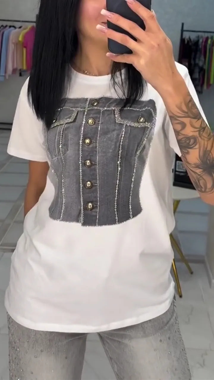Women Round Neck Casual Top