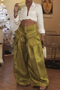 Women's Casual Loose Fit Trousers With Detachable Pockets