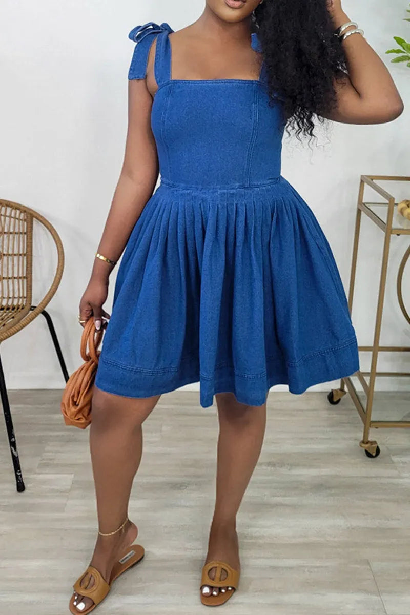 Women's Casual Cropped Denim Sundress