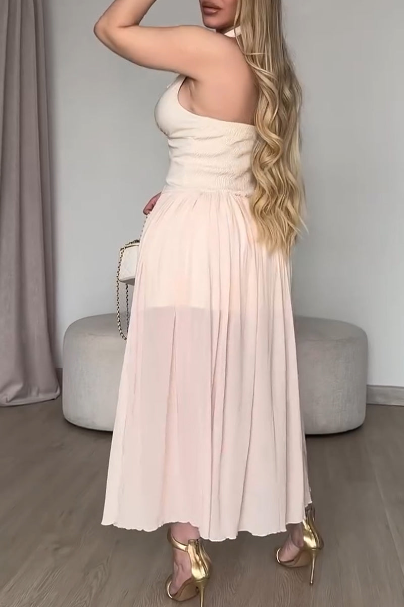 Women's Collar and Waist Cinching Elegant Temperament Dress