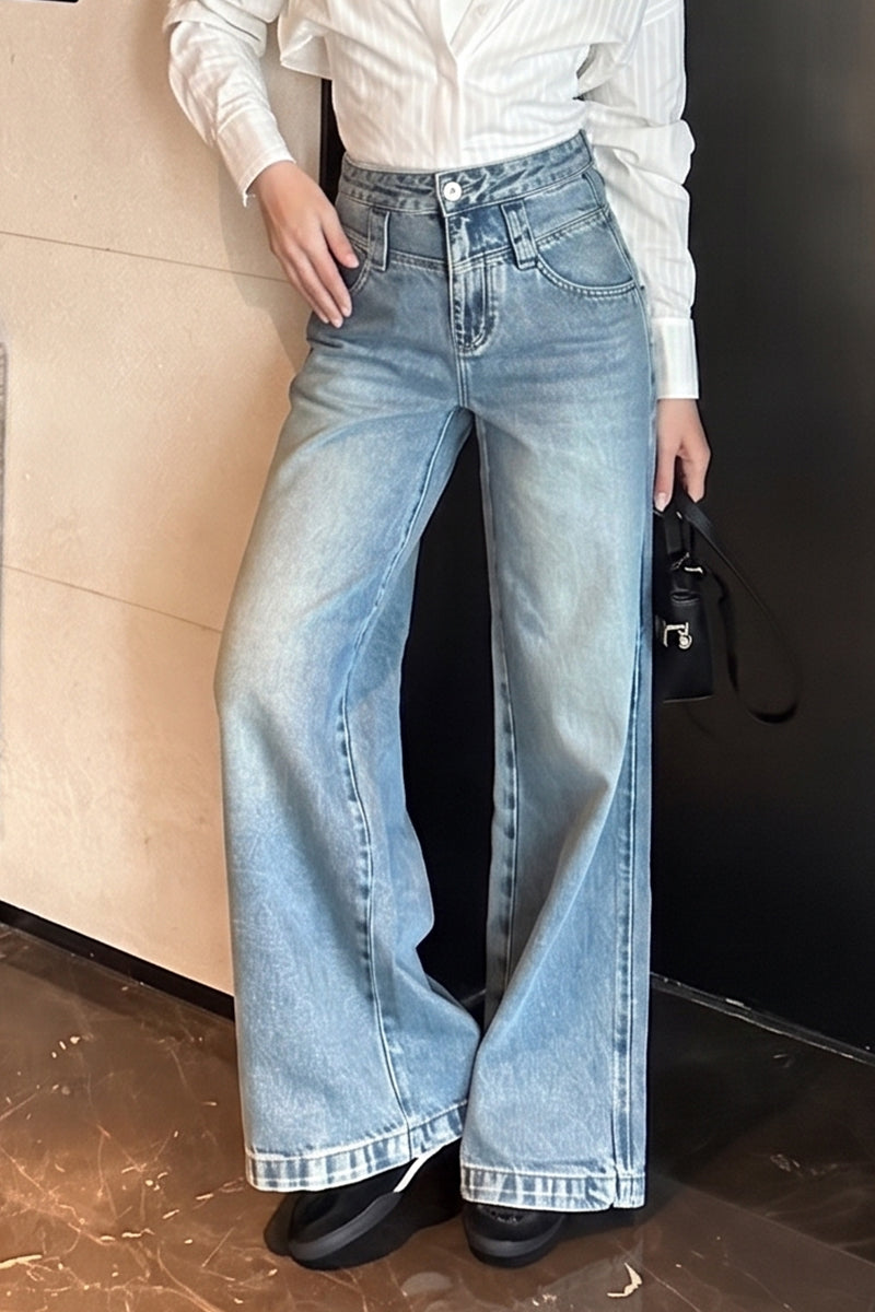 Women's Casual Loose Fit Wide Leg Jeans
