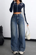 Women's High Waist Straight Leg Jeans For Commuting
