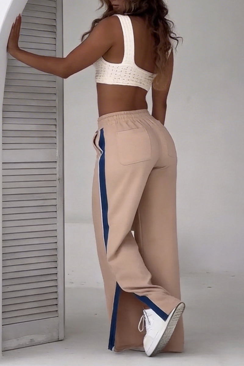 Women's Casual Side Color Block Sweatpants