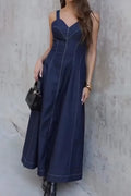 Women's Elegant Tailored Cami Denim Dress