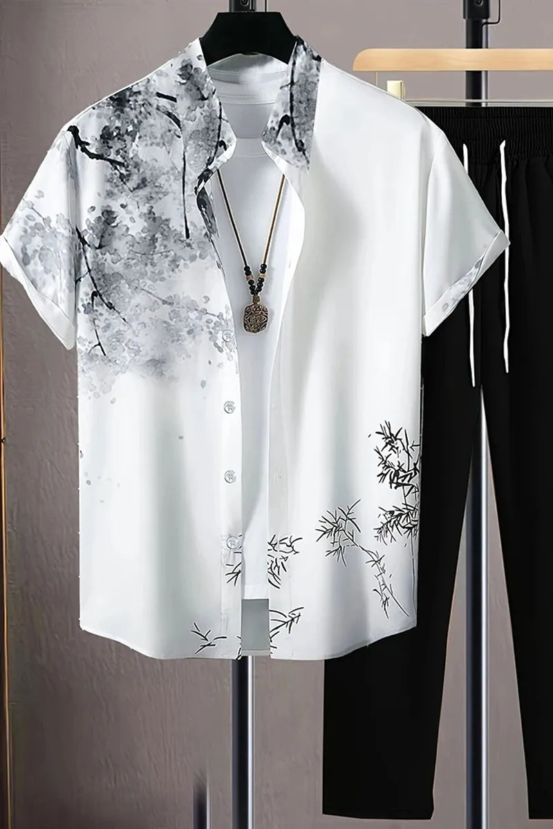 Men's  Ink-Wash Bamboo Summer Casual Shirt Or Pants