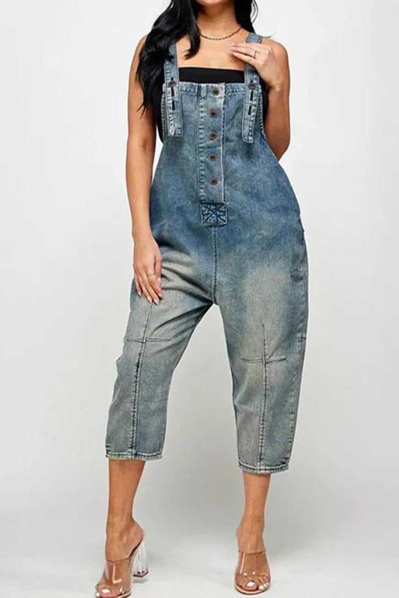 Women's Casual Wash Jumpsuit Overalls