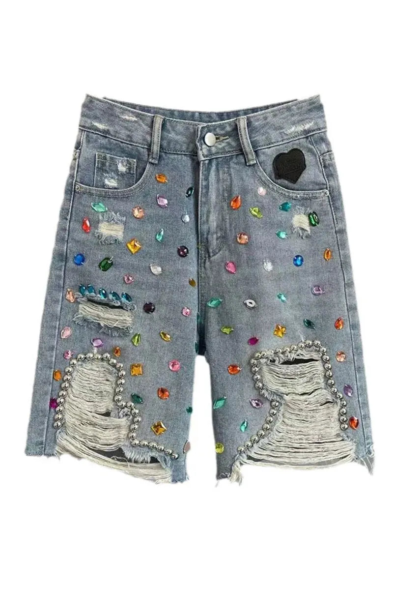 Women Fashion Trend DIY Denim Shorts