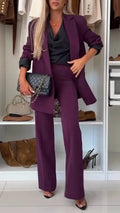 Women Lapel Jacket + Pants Temperament Commuter Set